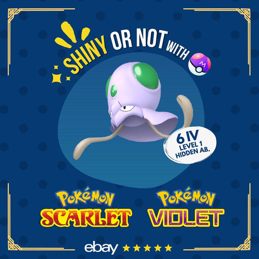 Tentacool Shiny or Non 6 IV Customizable Nature Level OT Pokémon Scarlet Violet by Shiny Living Dex | Shiny Living Dex