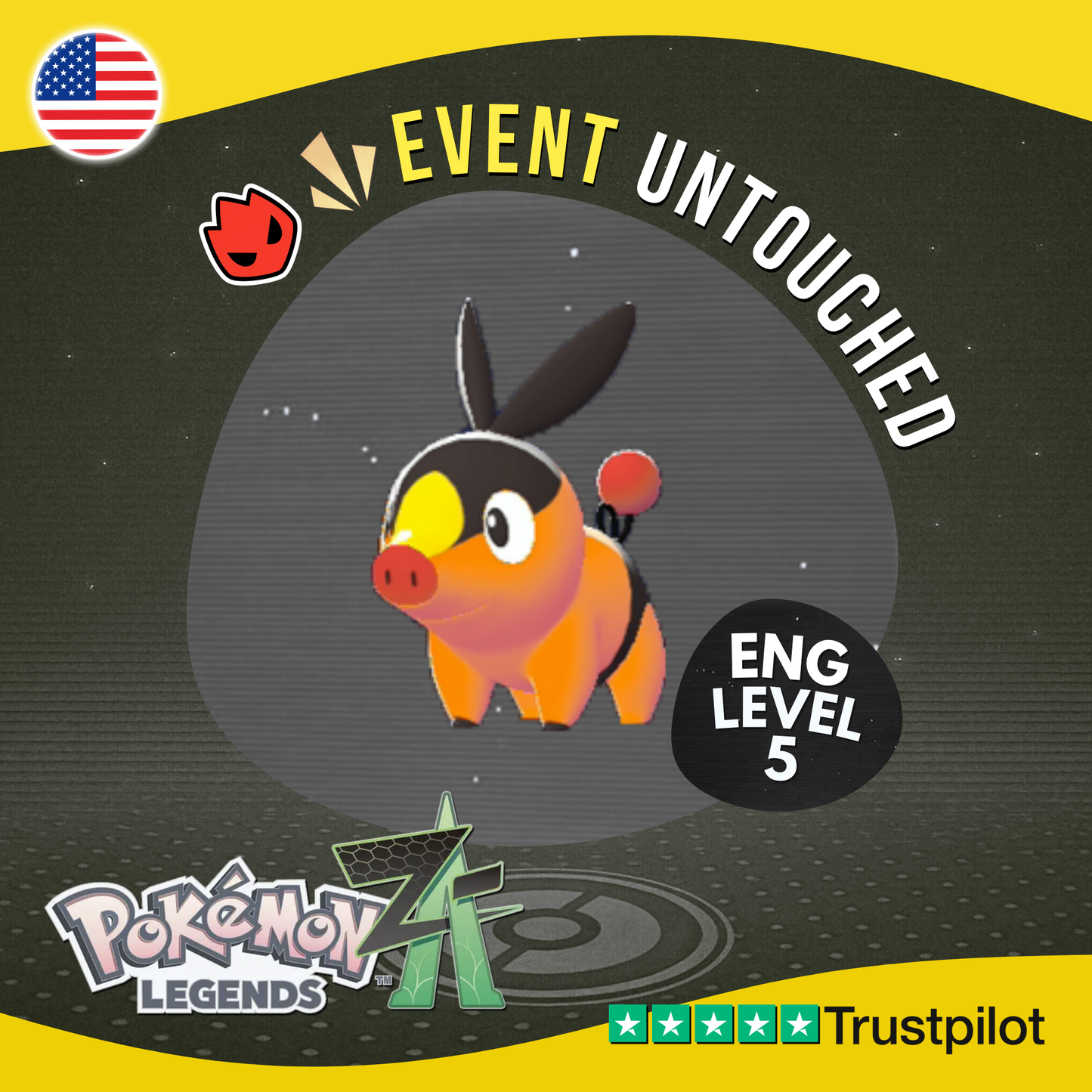 Tepig Alpha Event HOME April 2026 Untouched IV Pokémon Legends Z-A ZA Z A