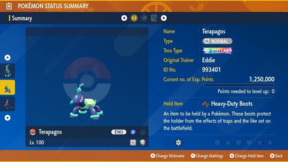 Terapagos Terastal Form 6 IV Competitive Customizable OT Pokémon Scarlet Violet by Shiny Living Dex | Shiny Living Dex