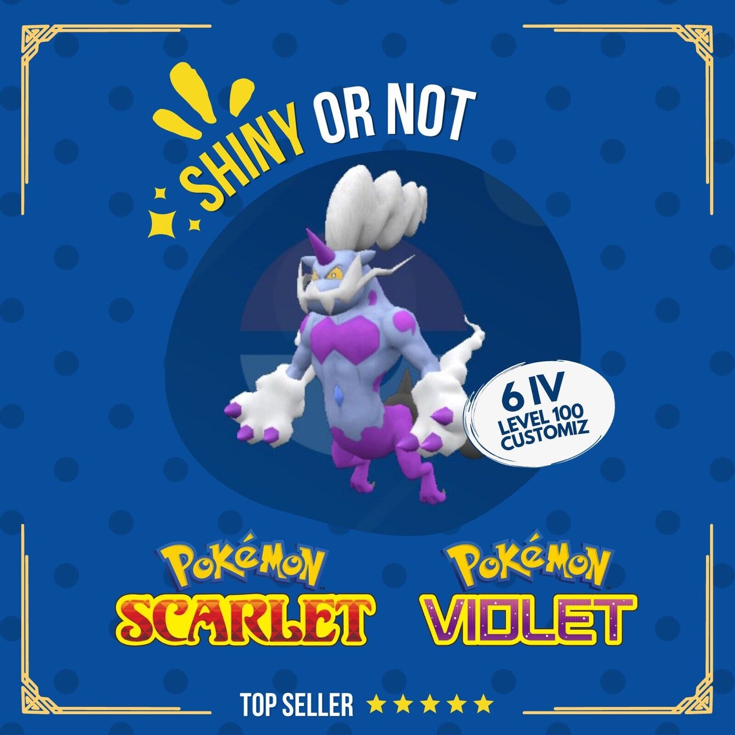 Thundurus Therian Shiny o Non ✨ 6 IV Competitive Custom Pokémon Scarlet Violet by Shiny Living Dex | Shiny Living Dex