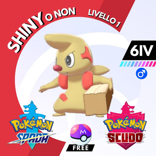 Timburr Shiny o Non 6 IV e Master Ball Legit Pokemon Spada Scudo Sword Shield
