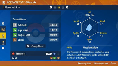 Toedscool WCS Event 2025 World Championships Untouched IV Pokémon Scarlet Violet