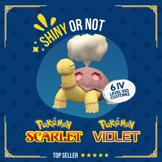 Torkoal Shiny or Non ✨ 6 IV Competitive Customizable Pokémon Scarlet Violet by Shiny Living Dex | Shiny Living Dex