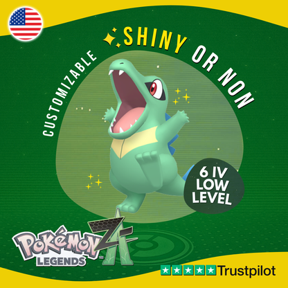 Totodile Shiny or Non ✨ 6 IV Pokémon Legends Z-A Competitive Customizable ZA Z A