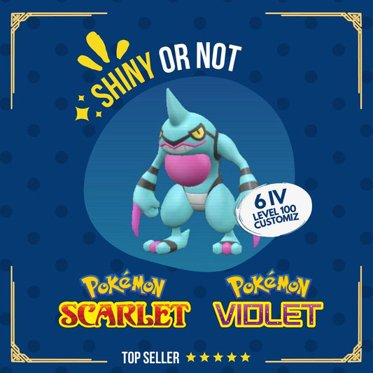 Toxicroak Shiny or Non ✨ 6 IV Competitive Customizable Pokémon Scarlet Violet by Shiny Living Dex | Shiny Living Dex