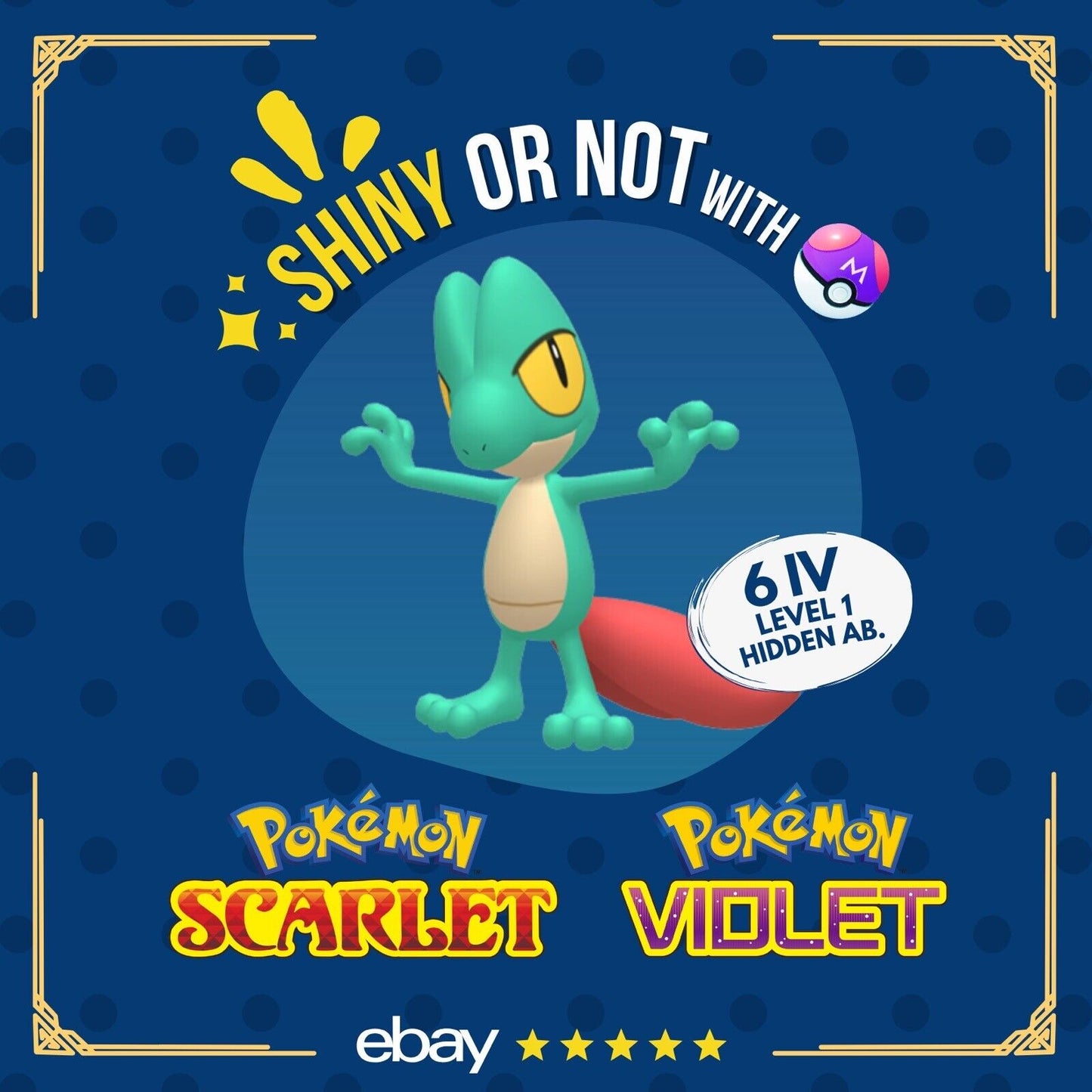 Treecko Shiny or Non ✨ 6 IV Customizable Nature Level OT Pokémon Scarlet Violet by Shiny Living Dex | Shiny Living Dex