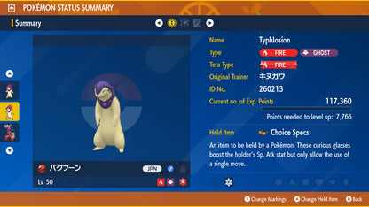 Typhlosion Hisui Yuma Kinugawa Event 2026 Untouched IV Pokémon Scarlet Violet