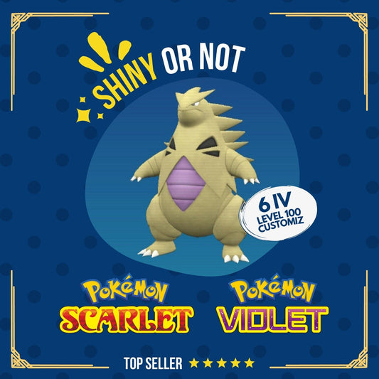 Tyranitar Shiny or Non ✨ 6 IV Competitive Customizable Pokémon Scarlet Violet by Shiny Living Dex | Shiny Living Dex