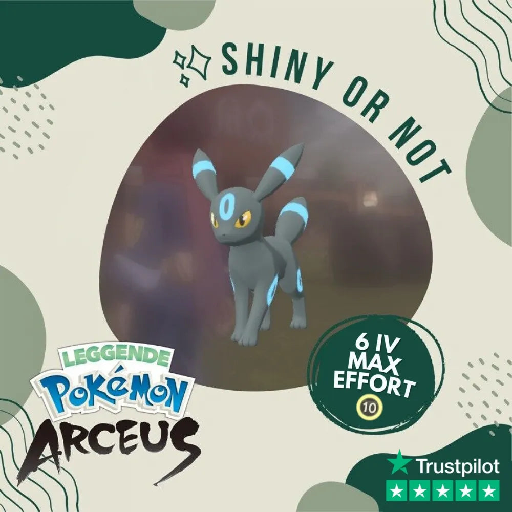 Umbreon Shiny ✨ Legends Pokémon Arceus 6 Iv Max Effort Custom Ot Level Gender