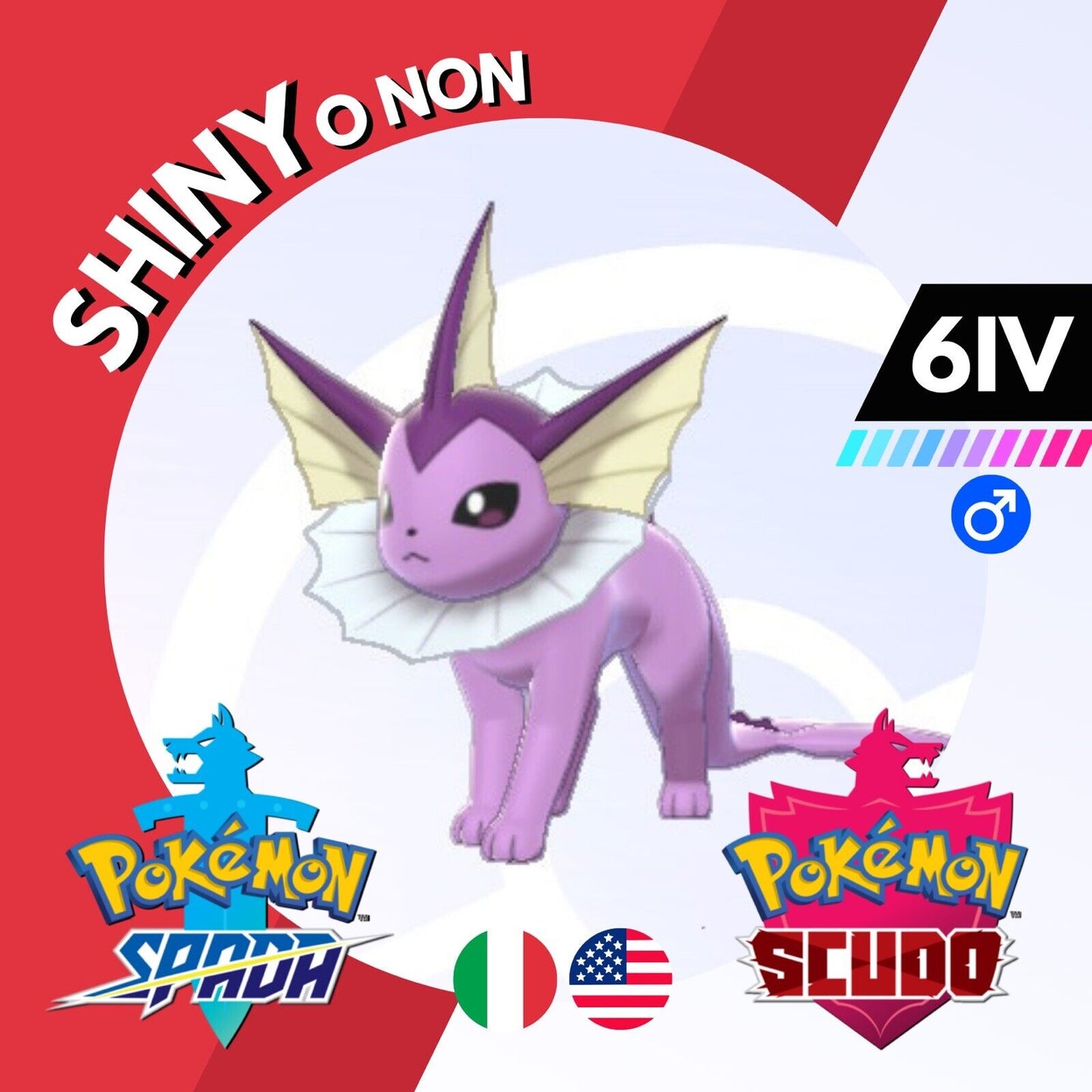 Vaporeon Shiny o Non 6 IV Competitivo Legit Pokemon Spada Scudo Sword Shield