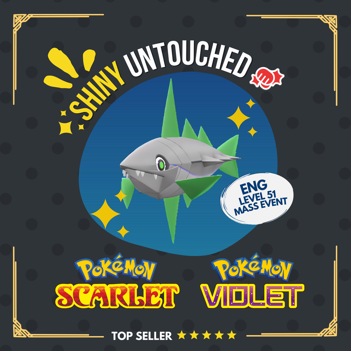 Veluza Shiny Event Ferocious Mark Rampaging Untouched IV Pokémon Scarlet Violet