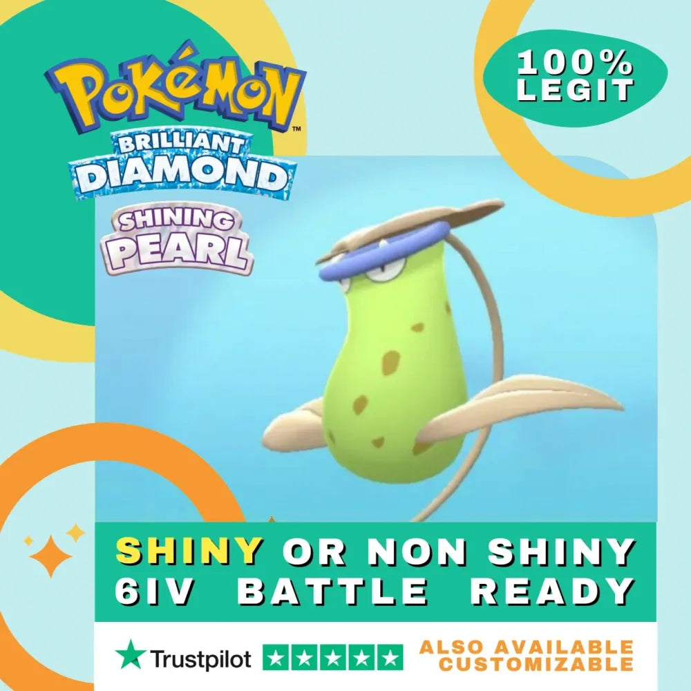 Victreebel  Shiny ✨ or Non Shiny Pokémon Brilliant Diamond Shining Pearl Battle Ready 6 IV Competitive 100%  Legit Level 100 Customizable Custom OT