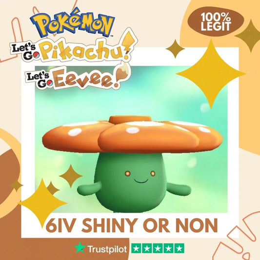 Vileplume Shiny ✨ or Non Shiny Pokémon Let's Go Pikachu Eevee Level 100 Competitive Battle Ready 6 IV 100% Legit Legal Customizable Custom OT by Shiny Living Dex | Shiny Living Dex