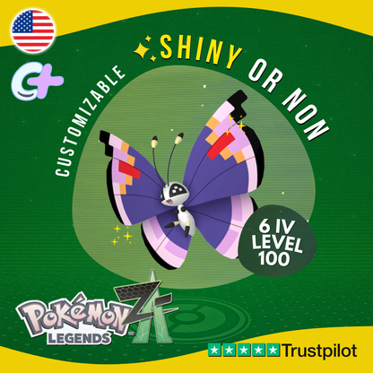 Vivillon Elegant Pattern Shiny or Non ✨6 IV Pokémon Legends Z-A Legit ZA Z A
