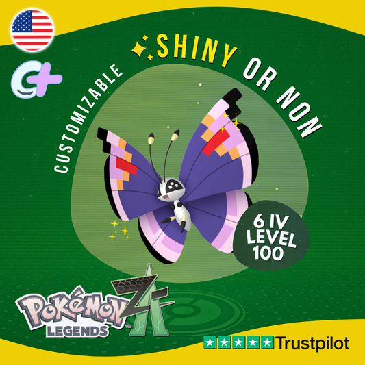 Vivillon Elegant Pattern Shiny or Non ✨6 IV Pokémon Legends Z-A Legit ZA Z A