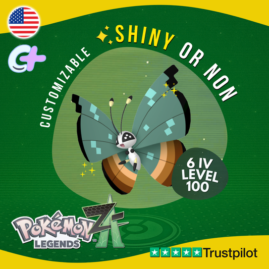 Vivillon Jungle Pattern Shiny or Non ✨ 6 IV Pokémon Legends Z-A Legit ZA Z A