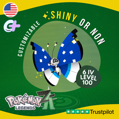 Vivillon Polar Pattern Shiny or Non ✨6 IV Pokémon Legends Z-A Legit ZA Z A