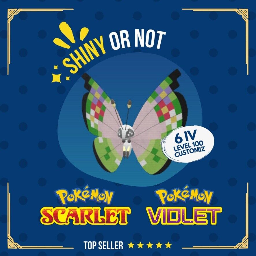 Vivillon Shiny or Non ✨ 6 IV Competitive Customizable Pokémon Scarlet Violet by Shiny Living Dex | Shiny Living Dex