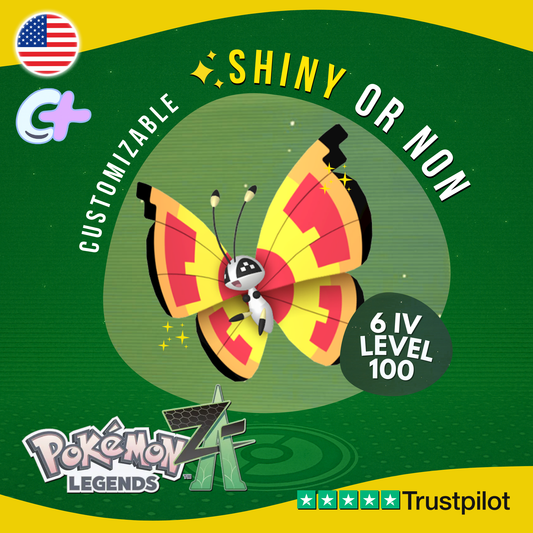 Vivillon Sun Pattern Shiny or Non ✨6 IV Pokémon Legends Z-A Legit ZA Z A