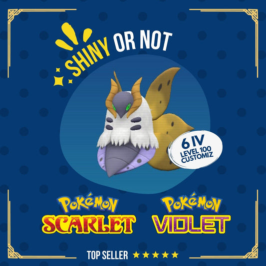Volcarona Shiny or Non ✨ 6 IV Competitive Customizable Pokémon Scarlet Violet by Shiny Living Dex | Shiny Living Dex