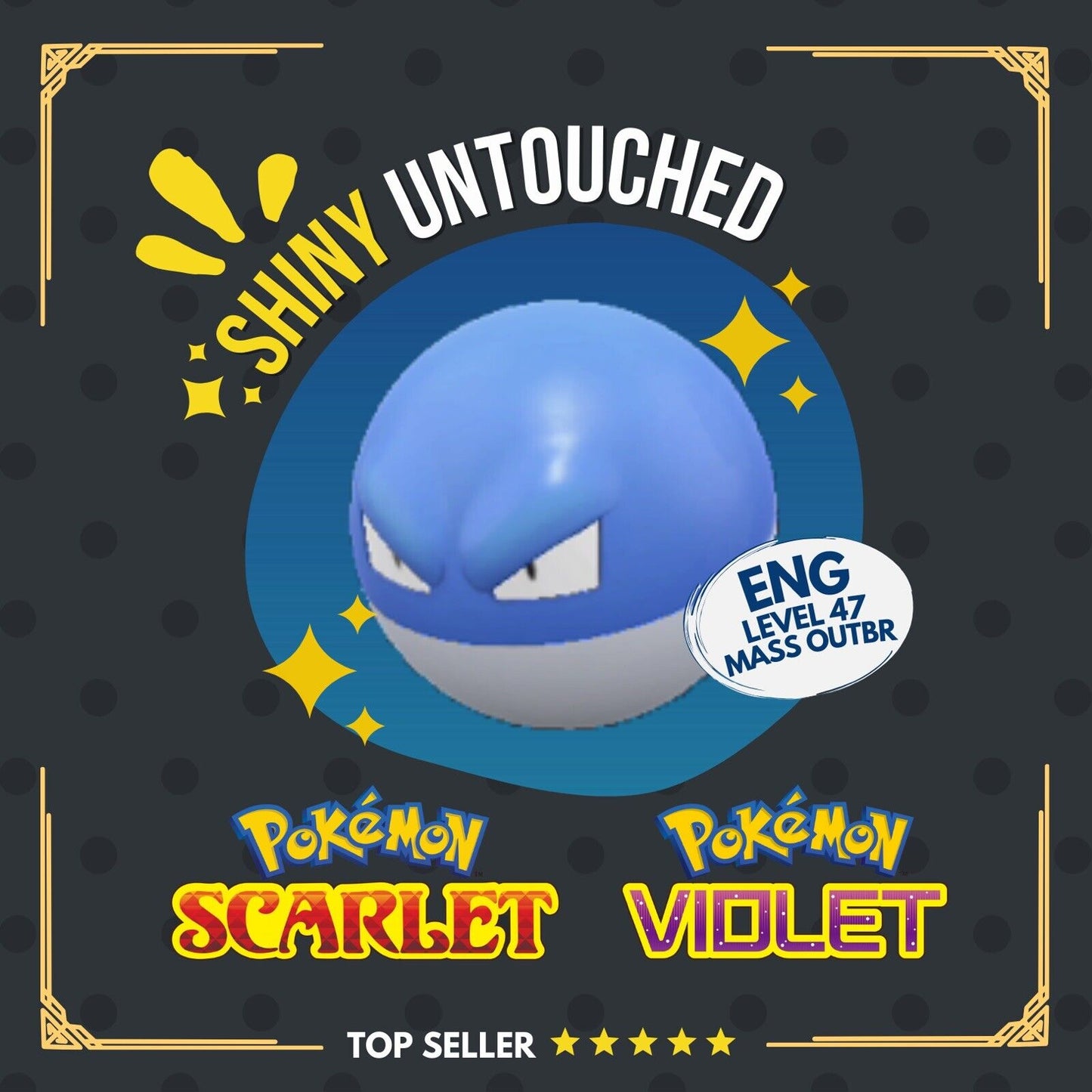 Voltorb Kanto Shiny Event Mass Outbreak Untouched IV Pokémon Scarlet Violet Shiny by Shiny Living Dex | Shiny Living Dex