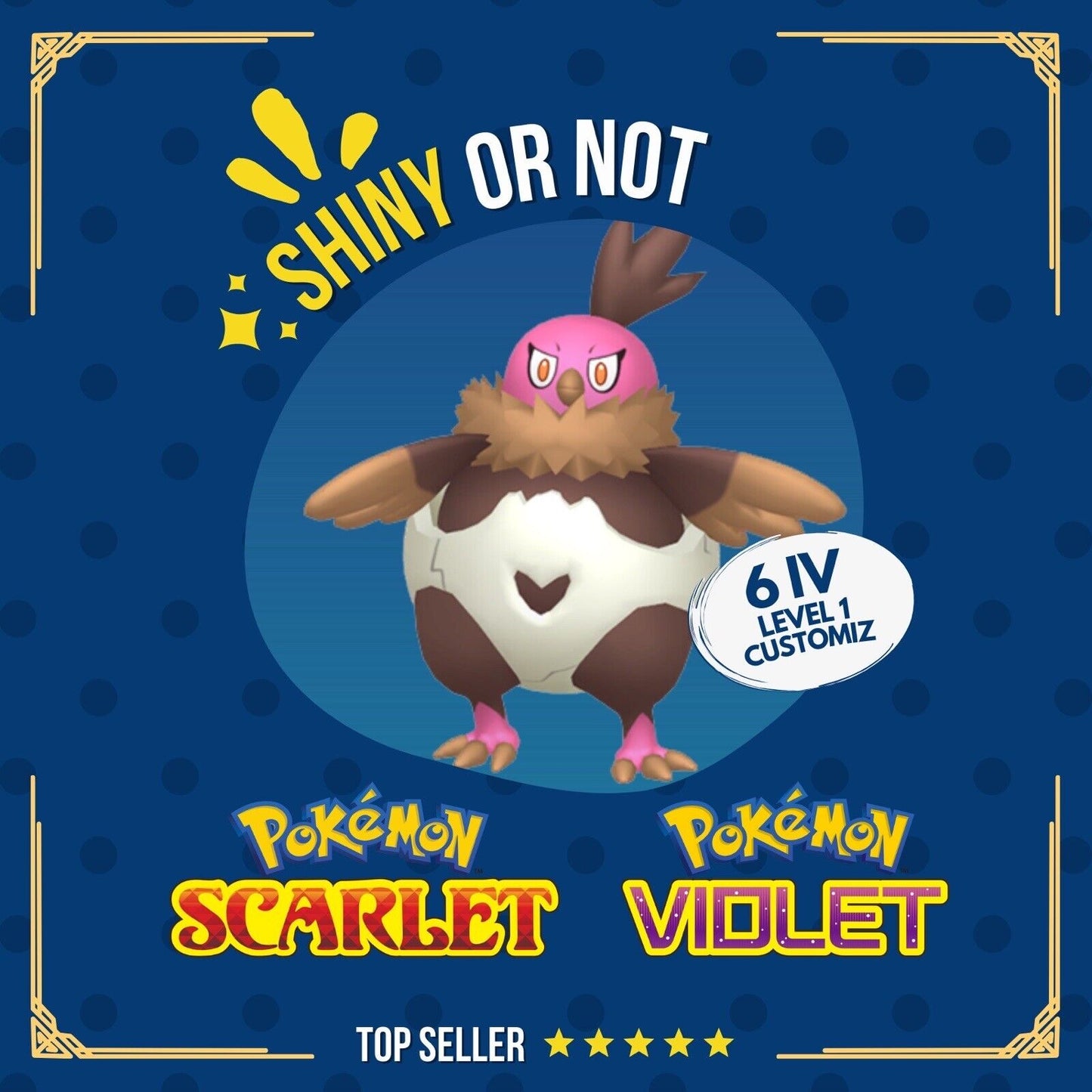 Vullaby Shiny or Non ✨ 6 IV Customizable Nature Level OT Pokémon Scarlet Violet by Shiny Living Dex | Shiny Living Dex