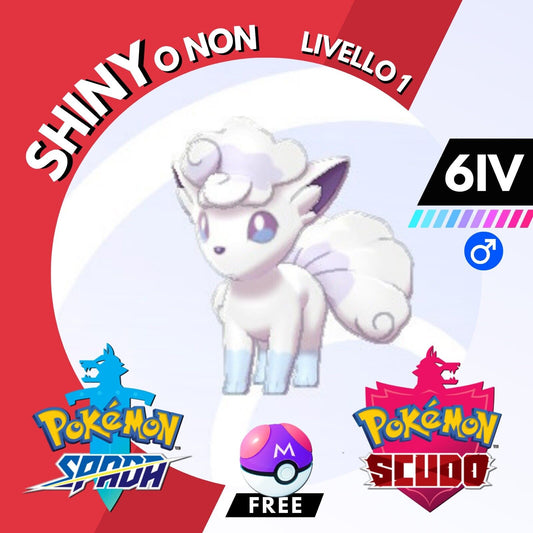 Vulpix Alola Shiny o Non 6 IV e Master Ball Pokemon Spada Scudo Sword Shield