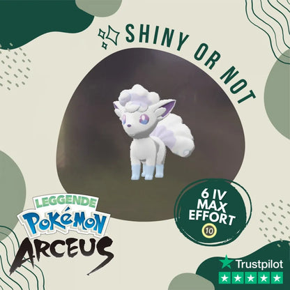 Vulpix Alolan Shiny ✨ Legends Pokémon Arceus 6 Iv Max Effort Custom Ot Alpha