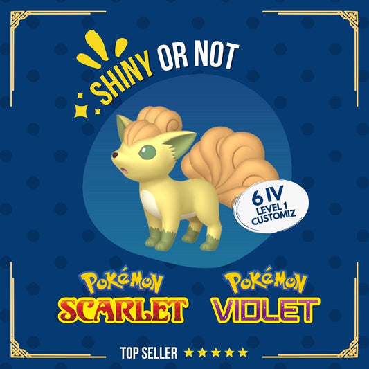 Vulpix Shiny or Non ✨ 6 IV Customizable Nature Level OT Pokémon Scarlet Violet by Shiny Living Dex | Shiny Living Dex