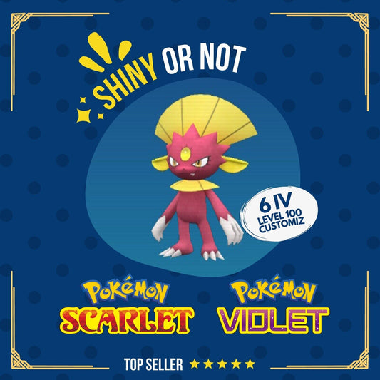 Weavile Shiny or Non ✨ 6 IV Competitive Customizable Pokémon Scarlet Violet by Shiny Living Dex | Shiny Living Dex