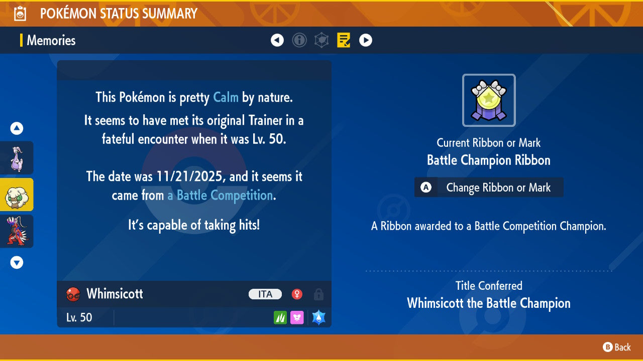 Whimsicott Event ITA Championships Latin Federico 251121 Pokémon Scarlet Violet