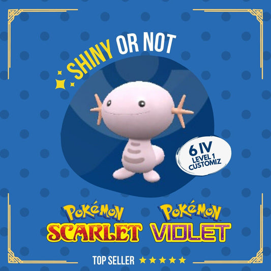 Wooper Shiny or Non ✨ 6 IV Customizable Nature Level OT Pokémon Scarlet Violet by Shiny Living Dex | Shiny Living Dex