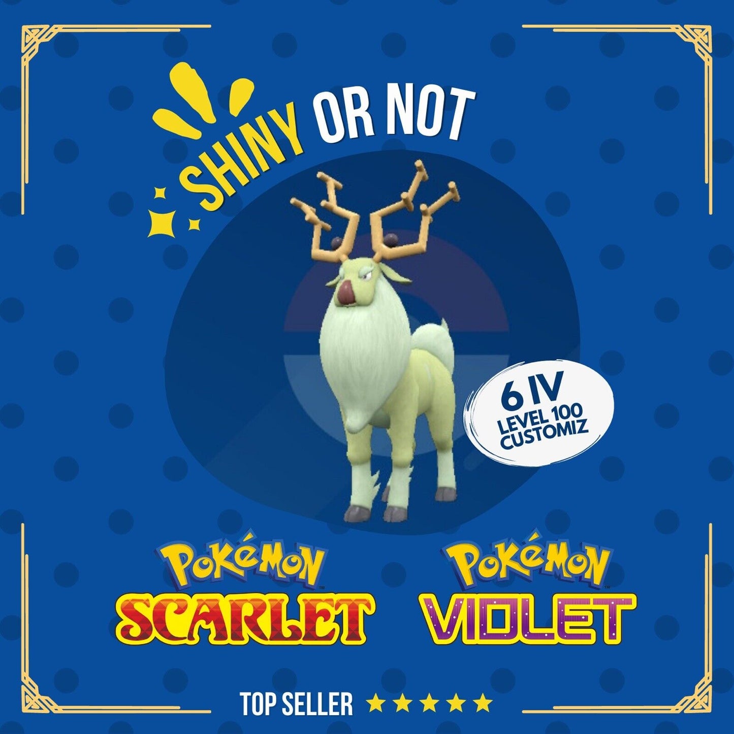 Wyrdeer Shiny or Non ✨ 6 IV Competitive Customizable Pokémon Scarlet Violet by Shiny Living Dex | Shiny Living Dex