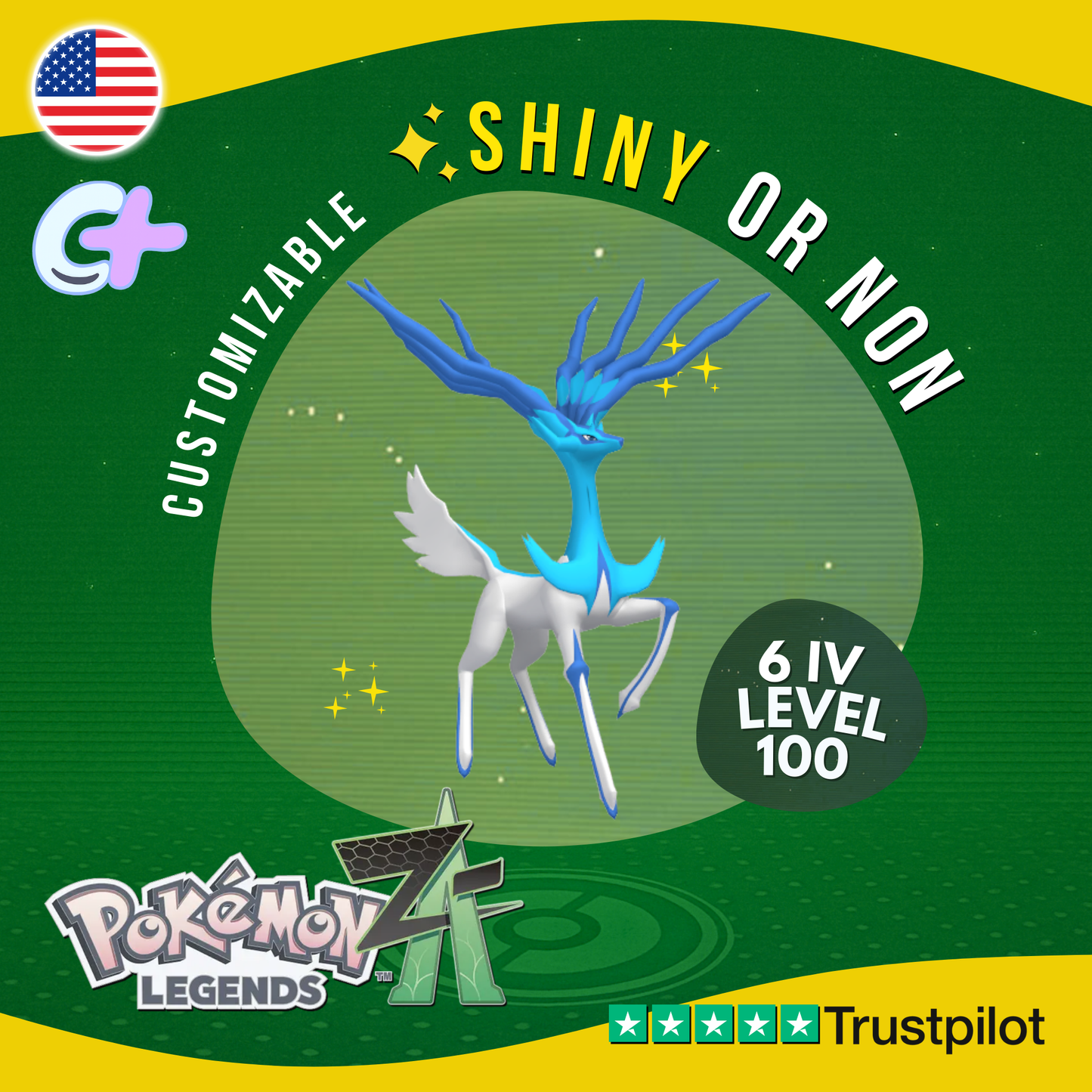 Xerneas ✨ Shiny or Non Shiny 6 IV Pokémon Legends Z-A Custom Competitive ZA Z A