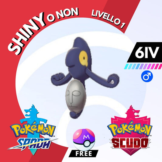 Yamask Shiny o Non 6 IV e Master Ball Legit Pokemon Spada Scudo Sword Shield