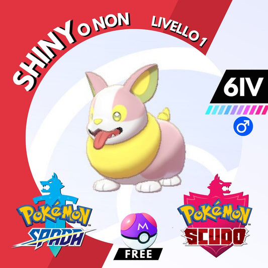 Yamper Shiny o Non 6 IV e Master Ball Legit Pokemon Spada Scudo Sword Shield