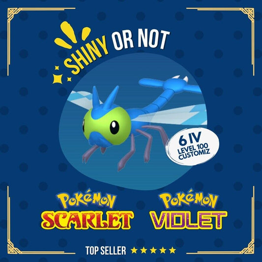 Yanma Shiny or Non ✨ 6 IV Competitive Customizable Pokémon Scarlet Violet by Shiny Living Dex | Shiny Living Dex