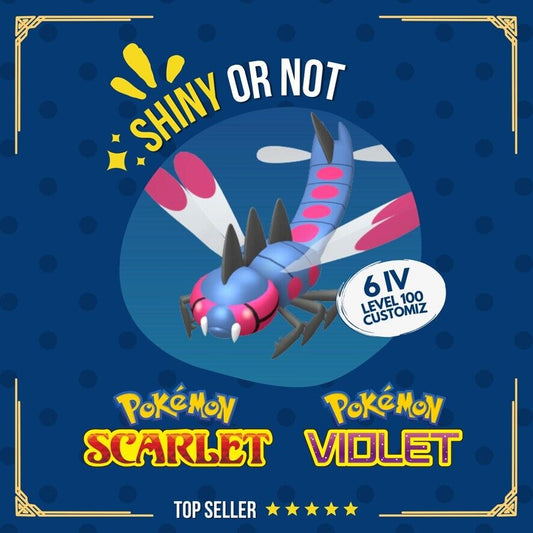 Yanmega Shiny or Non ✨ 6 IV Competitive Customizable Pokémon Scarlet Violet by Shiny Living Dex | Shiny Living Dex