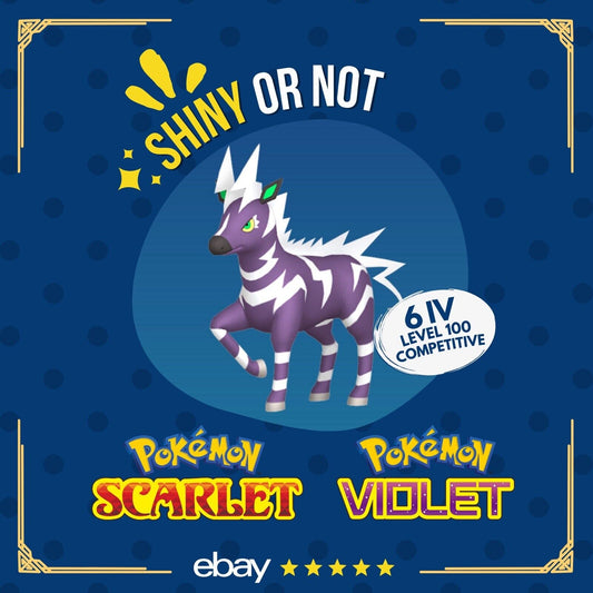 Zebstrika Shiny or Non ✨ 6 IV Competitive Customizable Pokémon Scarlet Violet by Shiny Living Dex | Shiny Living Dex
