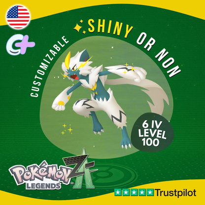 Zeraora Shiny or Non Shiny 6IV Pokémon Legends Z-A Custom Competitive ZA Z A
