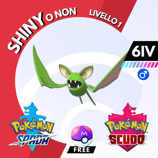 Zubat Shiny o Non 6 IV e Master Ball Legit Pokemon Spada Scudo Sword Shield