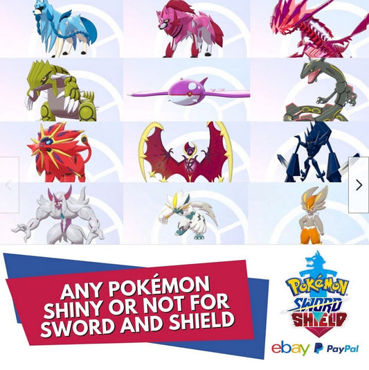 Any Pokémon Shiny Or Non For Sword & Shield Level 100 Competitive 6 IV Battle Custom OT Name Gender Level Nature Customizable Legit